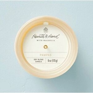 Hearth & Hand NWT Pampas 6oz Colored Glass Jar Candle In Beige